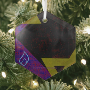 SlipperyJoe's Hanukkah-thema afbeelding goudgeel Glas Ornament
