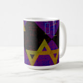 SlipperyJoe's Hanukkah-thema afbeelding goudgeel Koffiemok (Voorkant rechts)