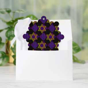 SlipperyJoe's Hanukkah-thema afbeelding goudgeel Ornament Kaart