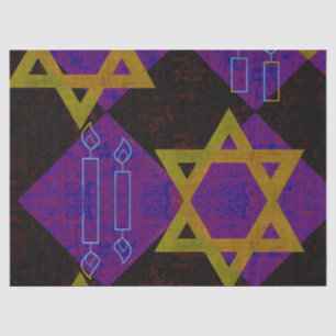 SlipperyJoe's Hanukkah-thema afbeelding goudgeel Tissuepapier