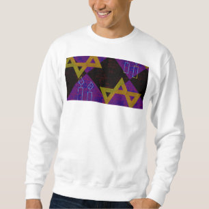 SlipperyJoe's Hanukkah-thema afbeelding goudgeel Trui