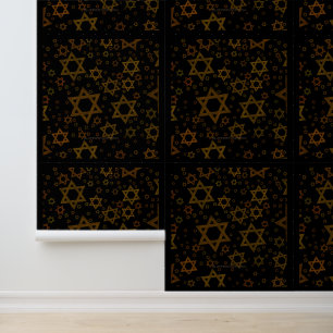 SlipperyJoe's Hanukkah-thema Ster David artistiek Behang