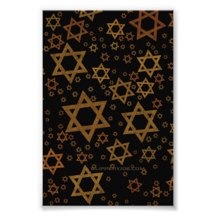 SlipperyJoe's Hanukkah-thema Ster David artistiek Foto Afdruk