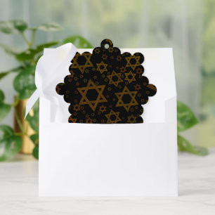SlipperyJoe's Hanukkah-thema Ster David artistiek Ornament Kaart