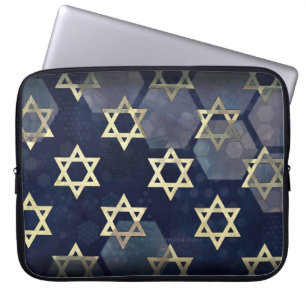 SlipperyJoe's Happy Chanoeka meerdere sterren van Laptop Sleeve
