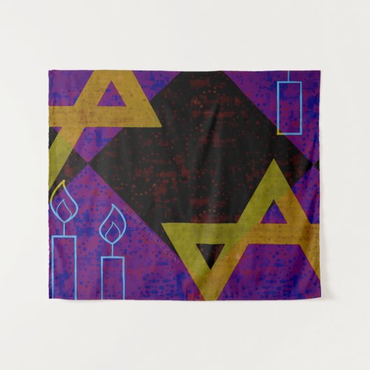SlipperyJoe's Happy Chanoeka-ster van David Menora Wandkleed (Voorkant (horizontaal))