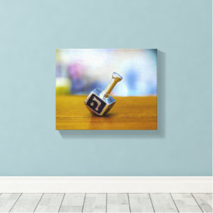 SlipperyJoe's Happy Chanoeka vierzijdig draaiend Canvas Afdruk