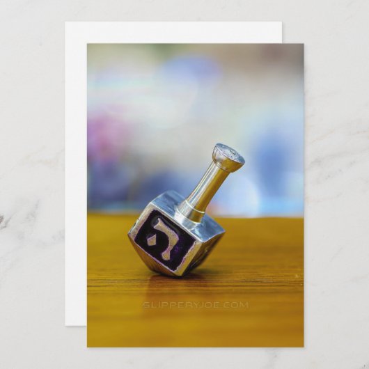 SlipperyJoe's Happy Chanoeka vierzijdig draaiend Feestdagenkaart (Voorkant / Achterkant)