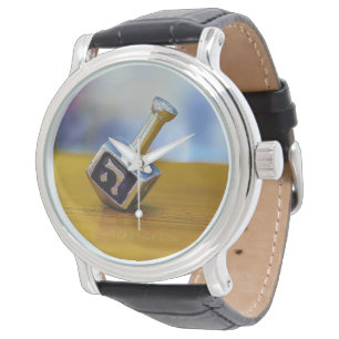 SlipperyJoe's Happy Chanoeka vierzijdig draaiend Horloge