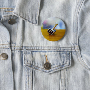 SlipperyJoe's Happy Chanoeka vierzijdig draaiend Ronde Button 5,7 Cm