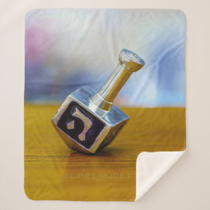 SlipperyJoe's Happy Chanoeka vierzijdig draaiend Sherpa Deken