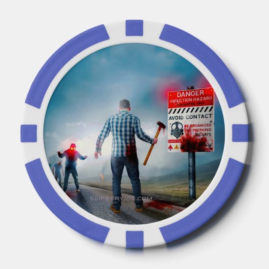 SlipperyJoe's Happy Halloween dode zombies eng b Poker Chips (Voorkant)
