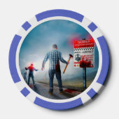 SlipperyJoe's Happy Halloween dode zombies eng b Poker Chips (Achterkant)