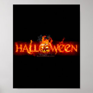 SlipperyJoe's Happy Halloween pompoen LGBTQIA vuur Poster