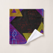 SlipperyJoe's Happy Hanoukka Star de David menorah (Gant de toilette)