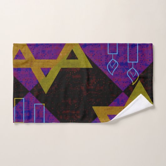 SlipperyJoe's Happy Hanoukka Star de David menorah (Serviette à main)