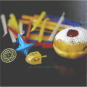 SlipperyJoe's Happy Hanukkah Star of David munt me Sticker (Voorkant)