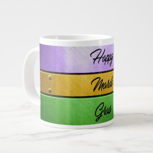 SlipperyJoe's Happy Mardi Gras paarse gouden groen Extra Grote Beker