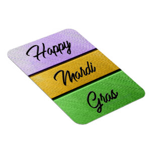 SlipperyJoe's Happy Mardi Gras paarse gouden groen Magneet