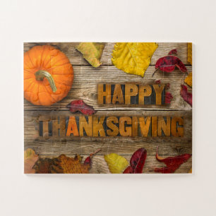 SlipperyJoe's Happy Thanksgiving pompoen gedroogd Legpuzzel