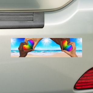 SlipperyJoe's Hartelijke handen interraciaal manne Bumpersticker
