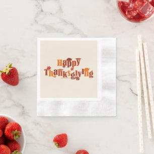 SlipperyJoe's heldere feestelijke Thanksgiving-afb Servet