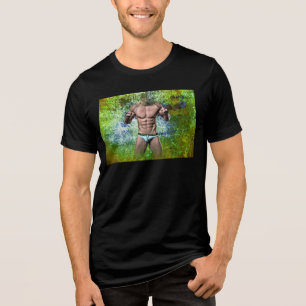 SlipperyJoe's hoog gespierde volwassen man zonder Tri-Blend Shirt