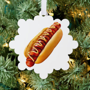 SlipperyJoe's hotdog genesteld zacht broodje leven Ornament Kaart
