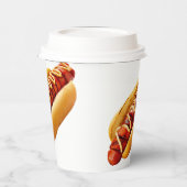 SlipperyJoe's hotdog genesteld zacht broodje leven Papieren Bekers (Links)