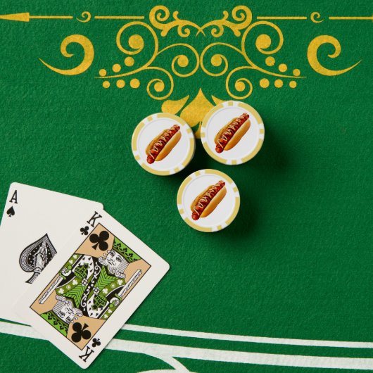 SlipperyJoe's hotdog genesteld zacht broodje leven Poker Chips (Pokertafel (Stack))