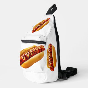 SlipperyJoe's hotdog genesteld zacht broodje leven Sling Bag