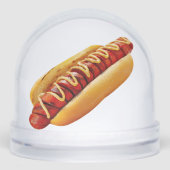 SlipperyJoe's hotdog genesteld zacht broodje leven Sneeuwbol (Voorkant)