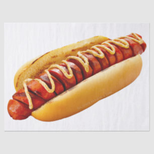 SlipperyJoe's hotdog genesteld zacht broodje leven Tissuepapier