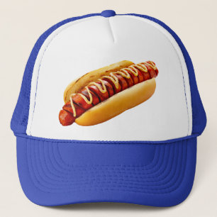 SlipperyJoe's hotdog genesteld zacht broodje leven Trucker Pet