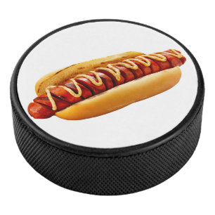 SlipperyJoe's Hotdog mosterd gesneden vlees broodj Hockey Puck