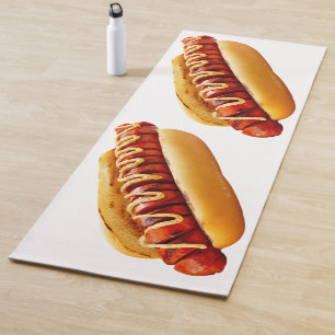 SlipperyJoe's Hotdog mosterd gesneden vlees broodj Yogamat