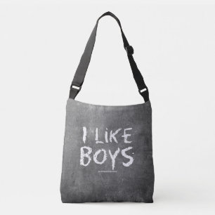 SlipperyJoe's I Like Boys vuile krijtbord donkere Crossbody Tas