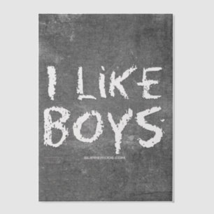 SlipperyJoe's I Like Boys vuile krijtbord donkere Vellum Uitnodigingen