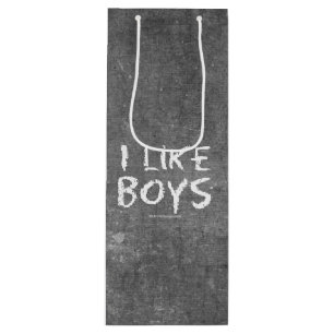 SlipperyJoe's I Like Boys vuile krijtbord donkere Wijn Cadeautas