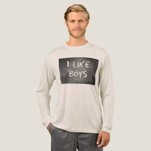 SlipperyJoe's I Like Boys vuile schoolbord donkere Tri-Blend Shirt