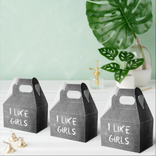 SlipperyJoe's I Like Girls vuile krijtbord donkere Bedankdoosjes