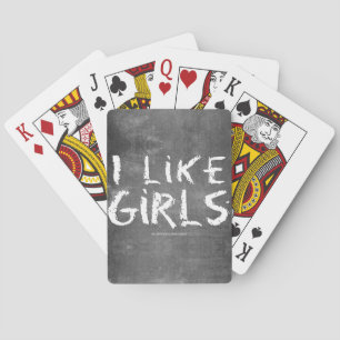 SlipperyJoe's I Like Girls vuile krijtbord donkere Pokerkaarten
