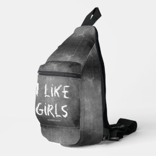 SlipperyJoe's I Like Girls vuile krijtbord donkere Sling Bag