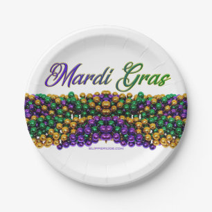 SlipperyJoe's iconische Mardi Gras-thema afbeeldin Papieren Bordje
