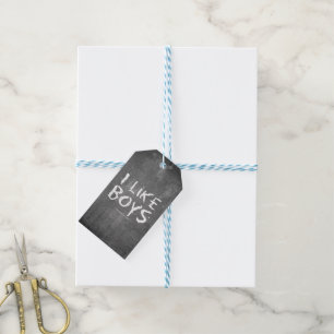 SlipperyJoe's ik hou van Boys vuile karton schrijv Cadeaulabel