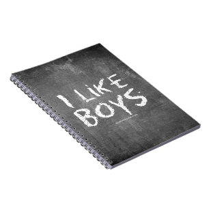 SlipperyJoe's ik hou van Boys vuile karton schrijv Notitieboek
