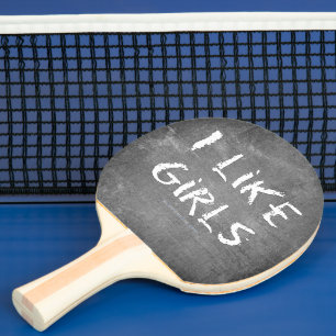 SlipperyJoe's Ik Hou Van Meisjes vuile schoolbord Tafeltennisbatje