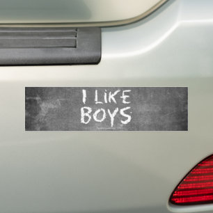 SlipperyJoe's Ik vind jongens vuil schoolbord schr Bumpersticker