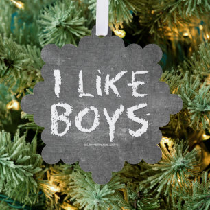 SlipperyJoe's Ik vind jongens vuile schoolbord don Ornament Kaart