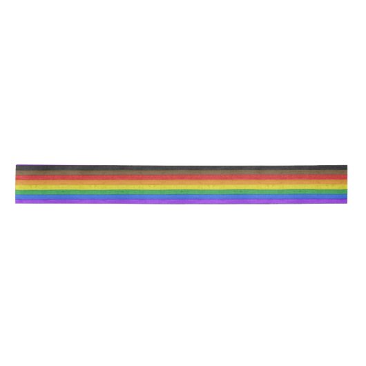 SlipperyJoe's Inclusieve gay pride vlag getexturee Lint (Voorkant)